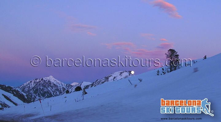 Pyrenees mountain pass in winter